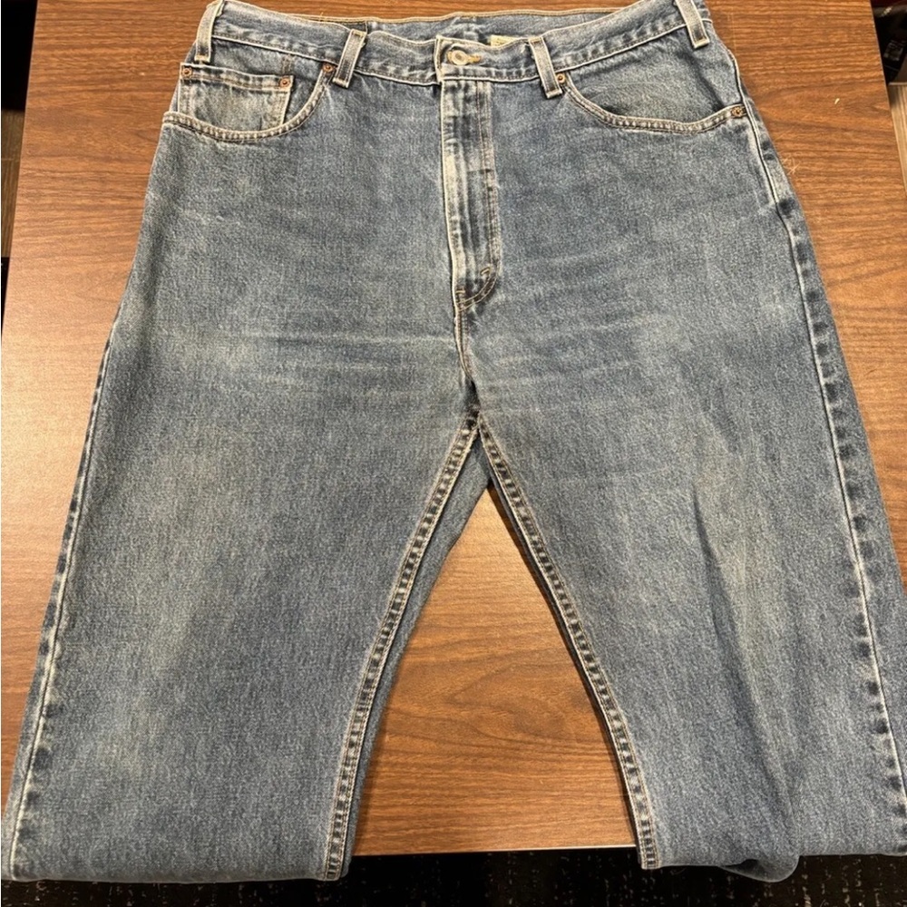 Levis Vintage 2001 505 Regular Fit Straight Leg Denim Jeans Size 38X30
